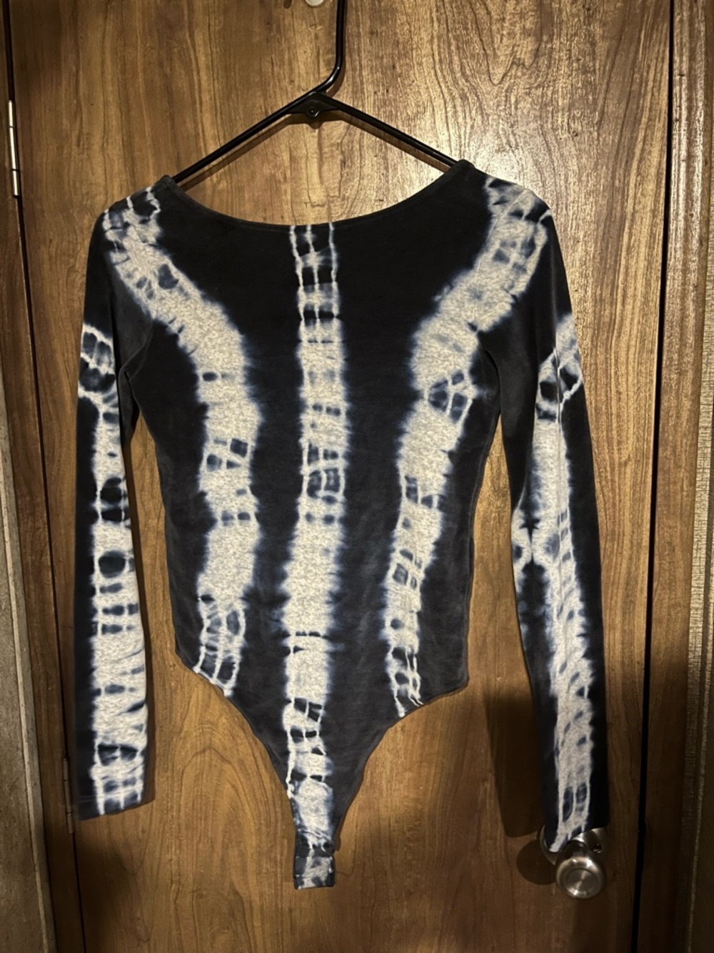 NWT AllSaints Navy & White Tie-Dye Velvet Teddy Bodysuit